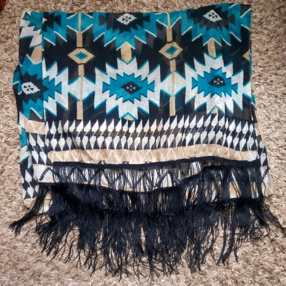 Tribal design kimono scarf